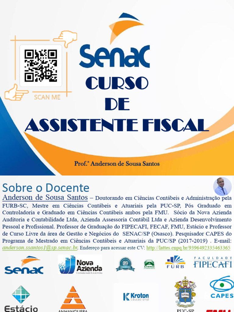 Curso de Assistente Fiscal: Legislação e Práticas | PDF
