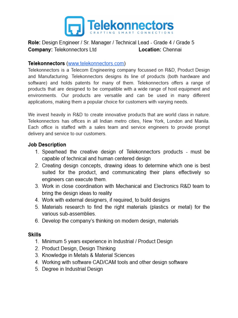 JD - Design Engineer (G4 or G5) | PDF