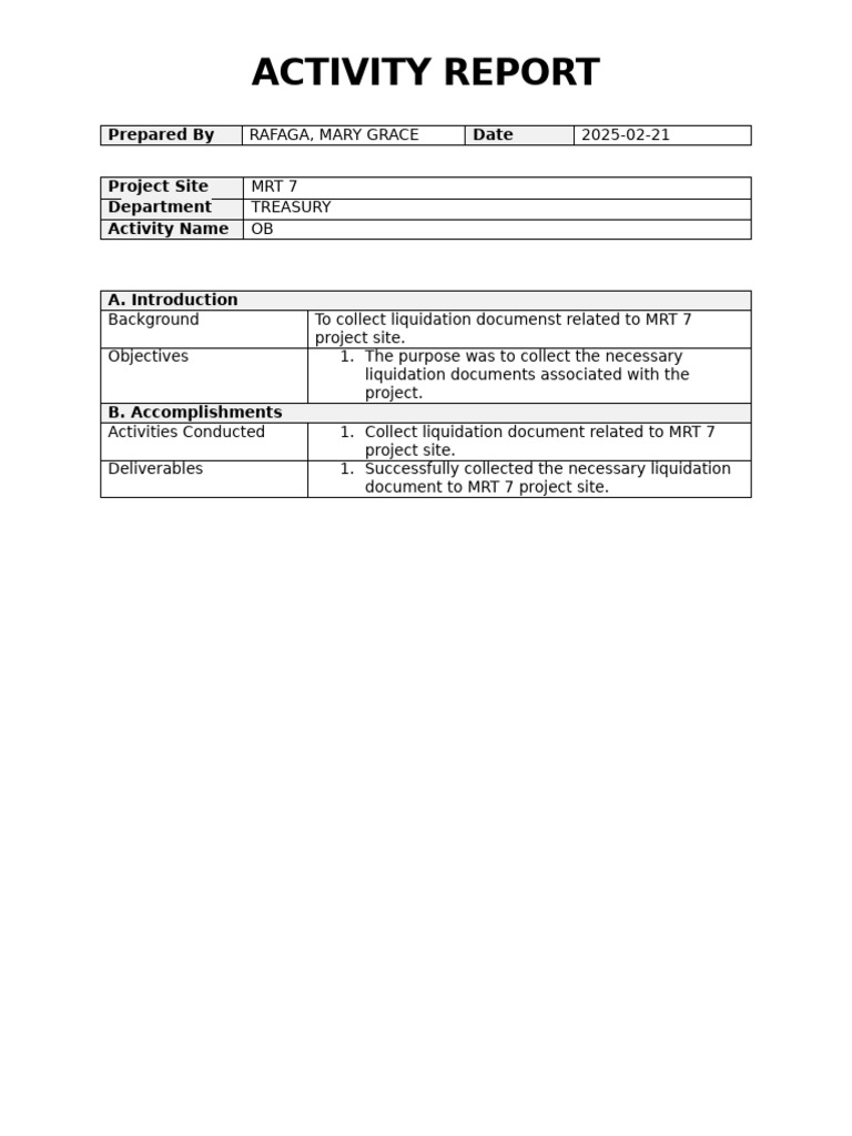 Template ActivityReport | PDF