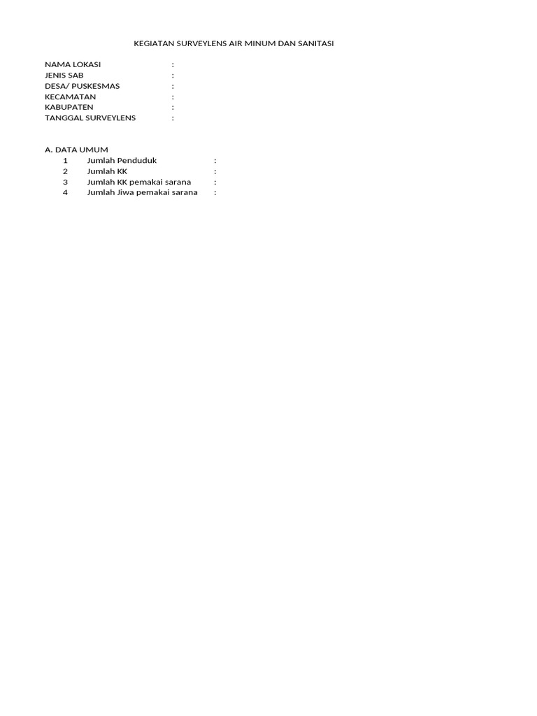 Surveilans Air Minum dan Sanitasi | PDF