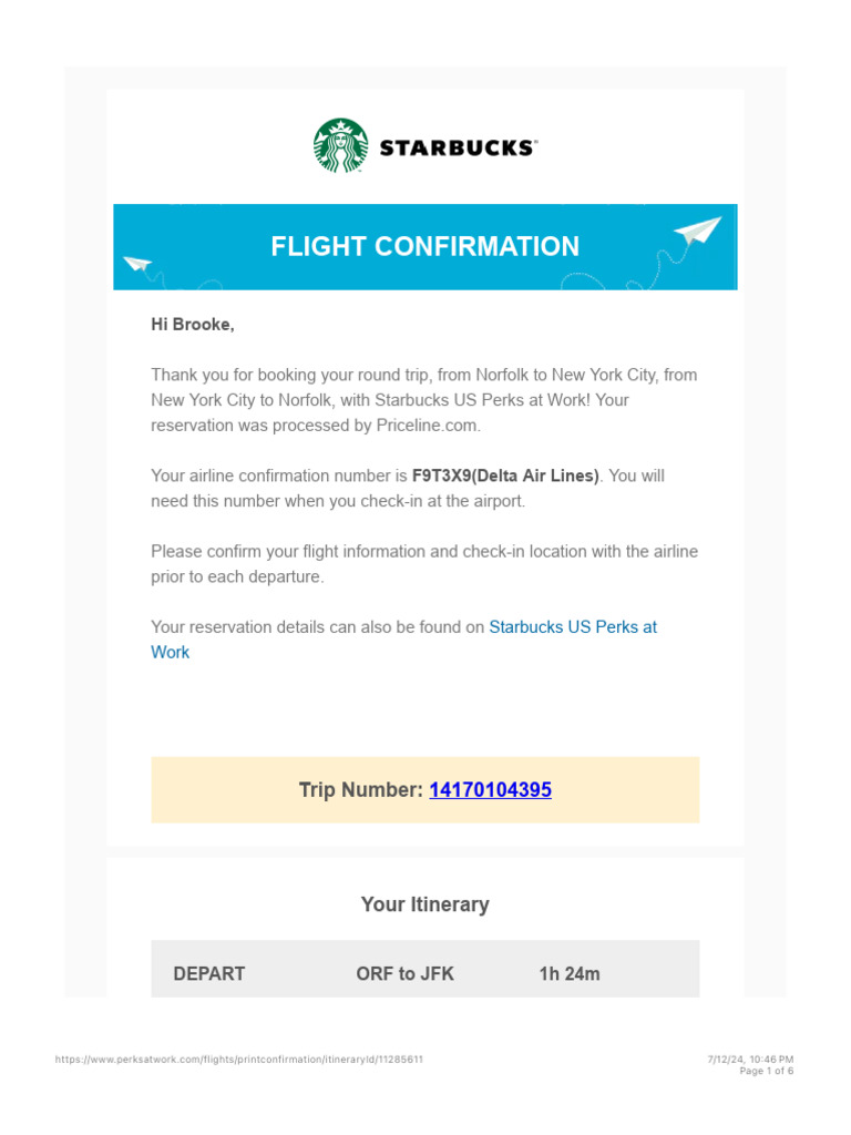 Norfolk to NYC Flight Confirmation | PDF | Airlines | John F. Kennedy ...