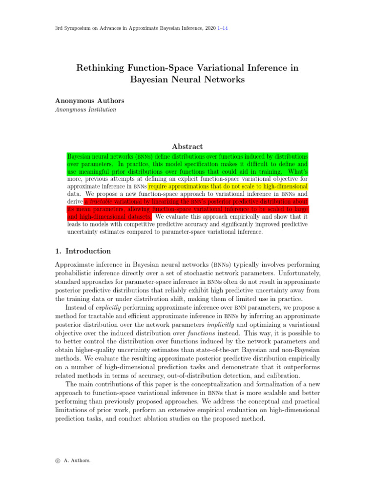 Function-Space Variational Inference in BNNs | PDF | Statistical ...