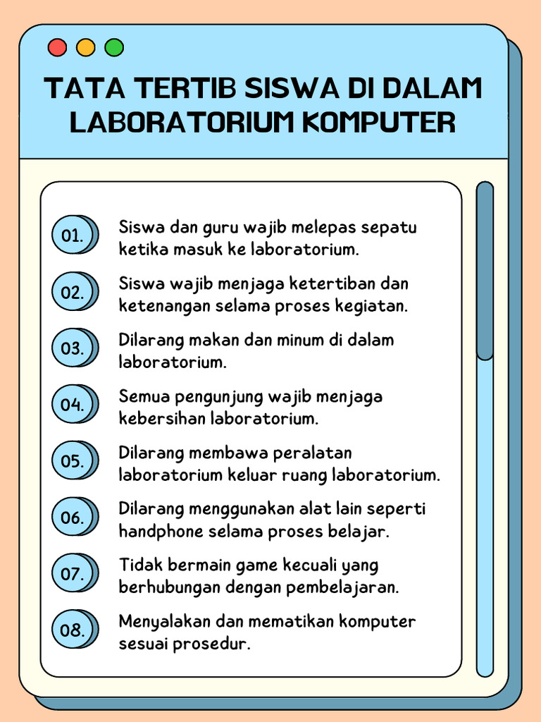 Tata Tertib Laboratorium Komputer Sekolah Poster | PDF