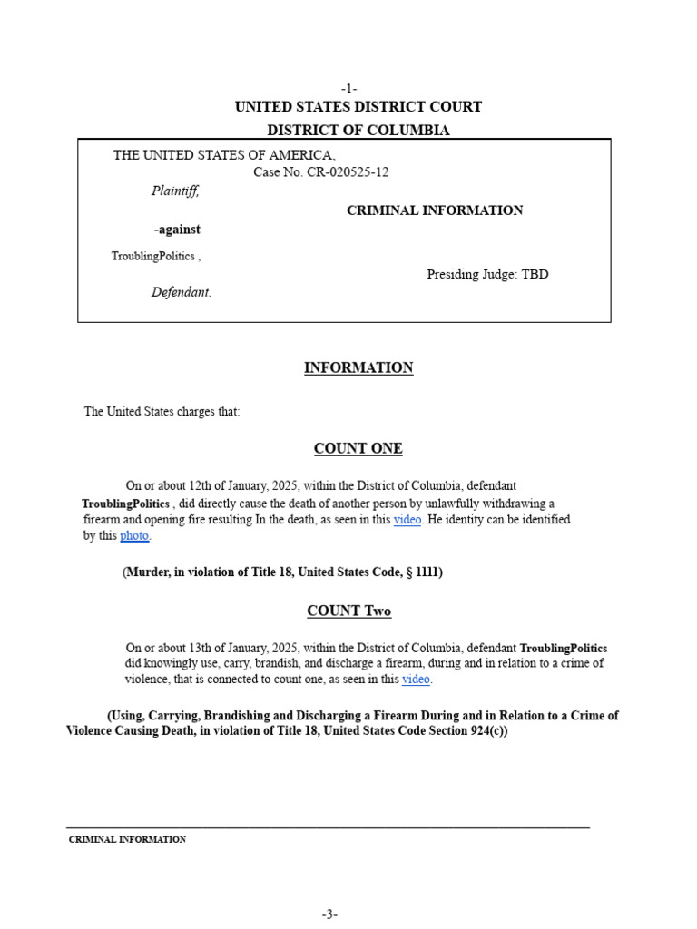 Criminal Charges Against TroublingPolitics | PDF | Affidavit | Title 18 ...
