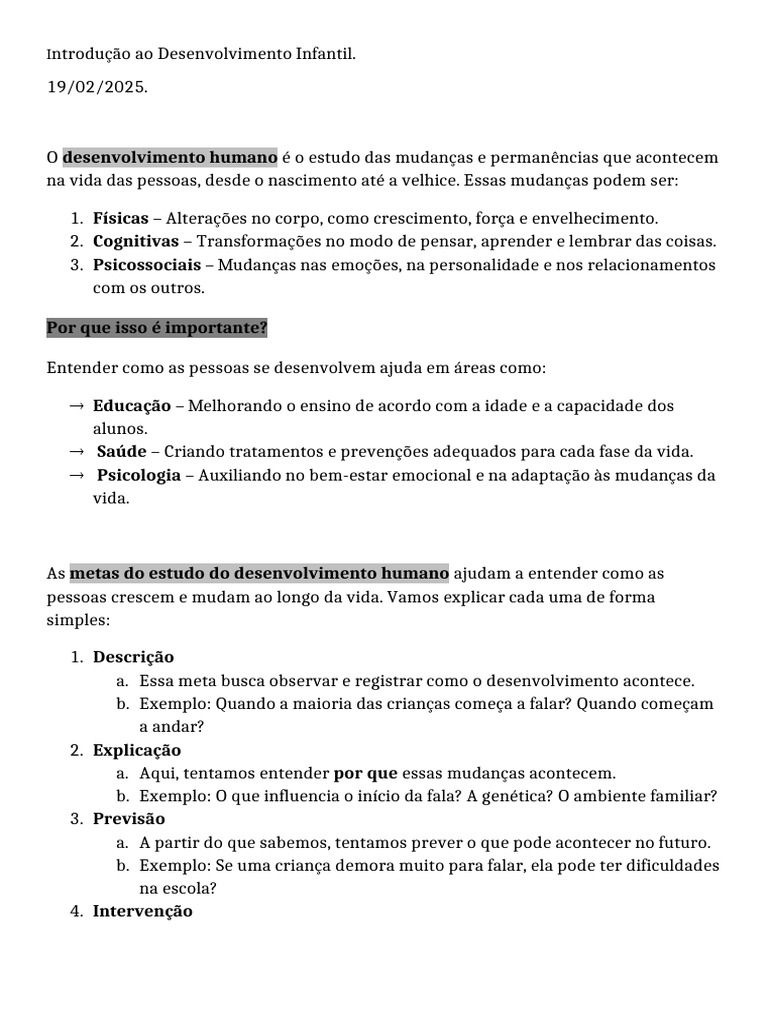 Introdução Ao Desenvolvimento Infantil | PDF | Família | Aprendizado