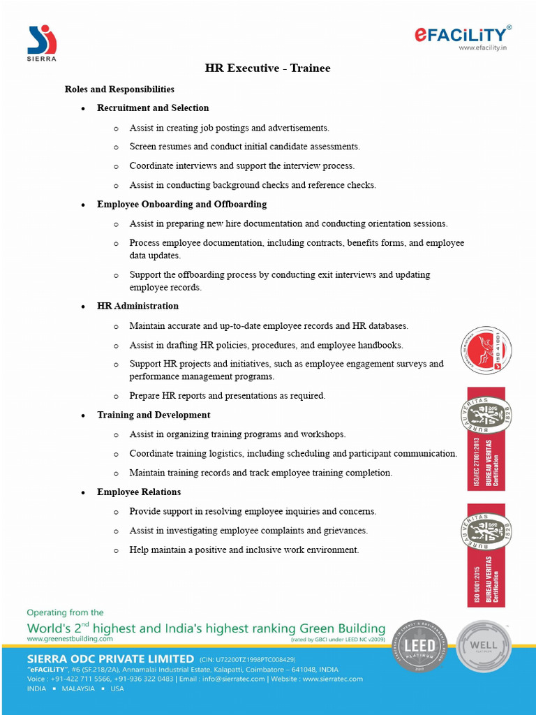 Job Description - Freshers - PSGCAS | PDF | Employment | Sales