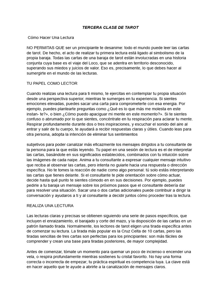 Guía Completa para Lecturas de Tarot | PDF | Jugando a las cartas | Tarot