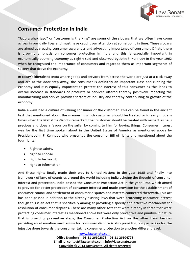 Consumer Protection In India Pdf Tort Negligence