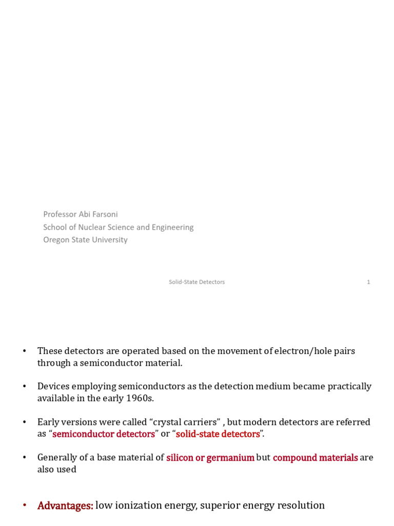 NSE 236 P7 Solid State Detectors | PDF | Doping (Semiconductor ...