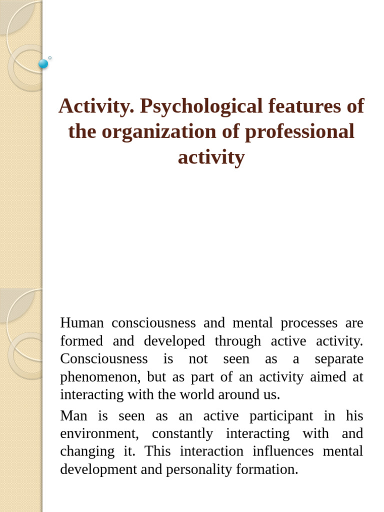 Psychological Aspects of Professional Activity | PDF | Experience ...