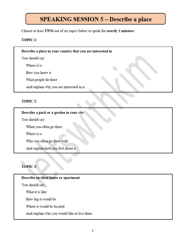 Speaking S5 - Assignment | PDF