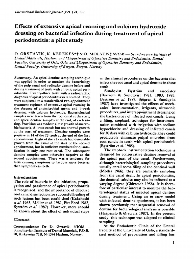 Orstavik Calciuym Hydroxide 1991 | PDF | Medical Specialties ...