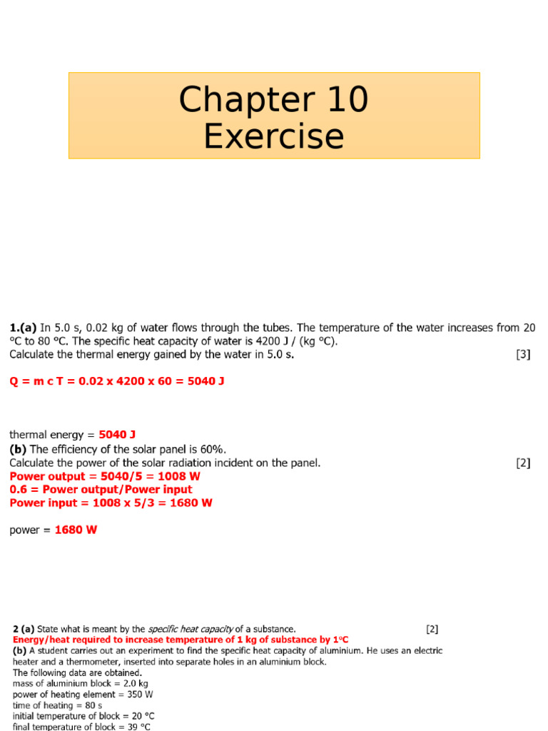 Chapter 10 - Calculation Exercises | PDF