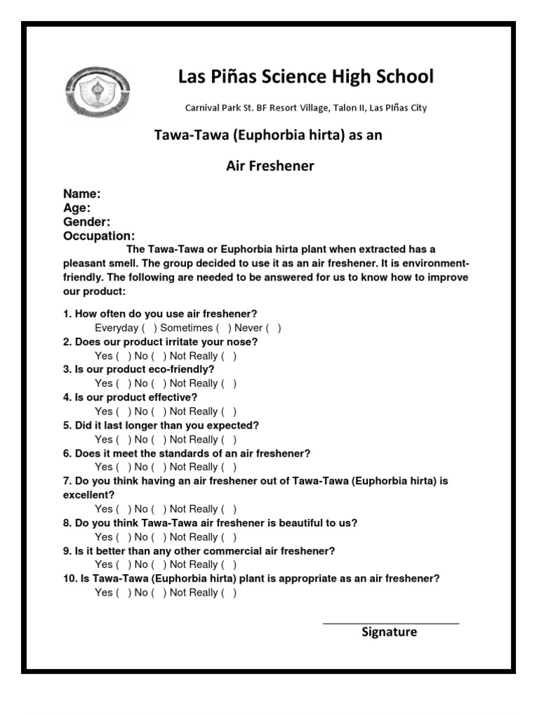 Las Piñas Science High School PDF Odor Antibiotics