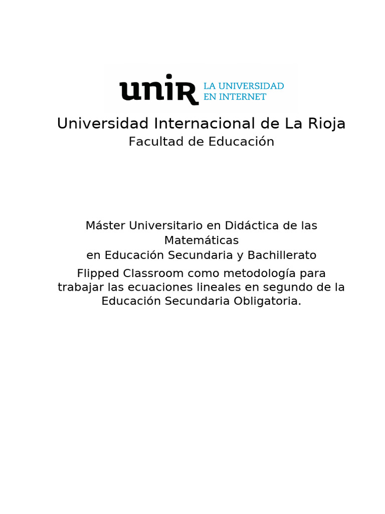 Flipped Classroom para Ecuaciones Lineales | PDF | Enseñando | Aprendizaje