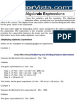 Simplify Algebraic Expressions