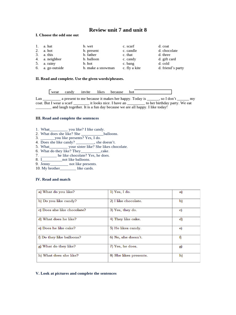 Unit 7 & 8 Review Exercises | PDF