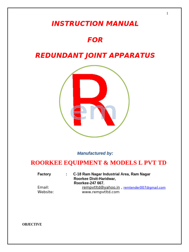 Redundant Joint Apparatus Manual | PDF | Stiffness | Force