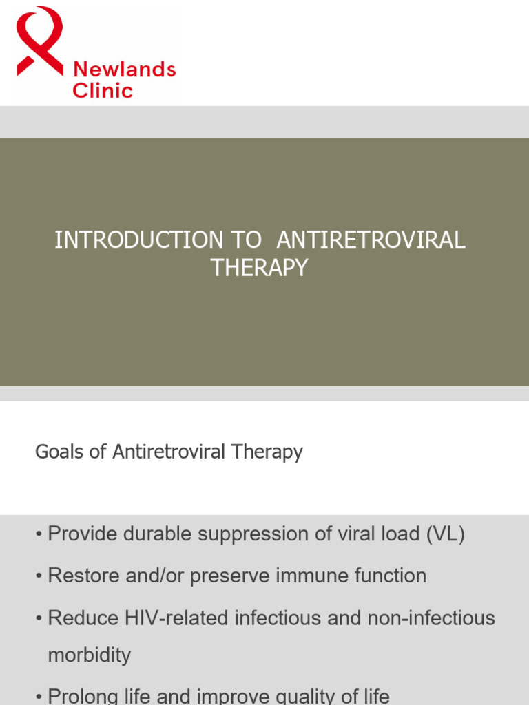 Overview of Antiretroviral Therapy | PDF | Management Of Hiv/Aids | Hiv