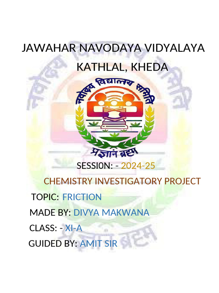 Divya Chemistry Project. 2.0 | PDF