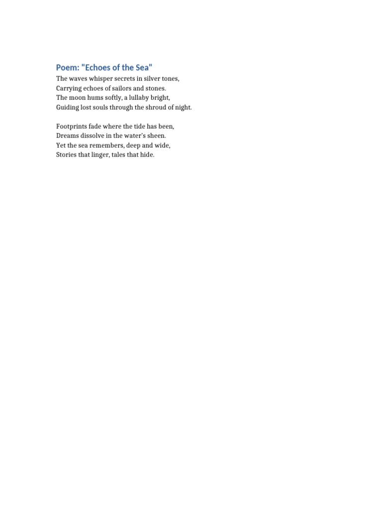 Poem Echoes of The Sea | PDF