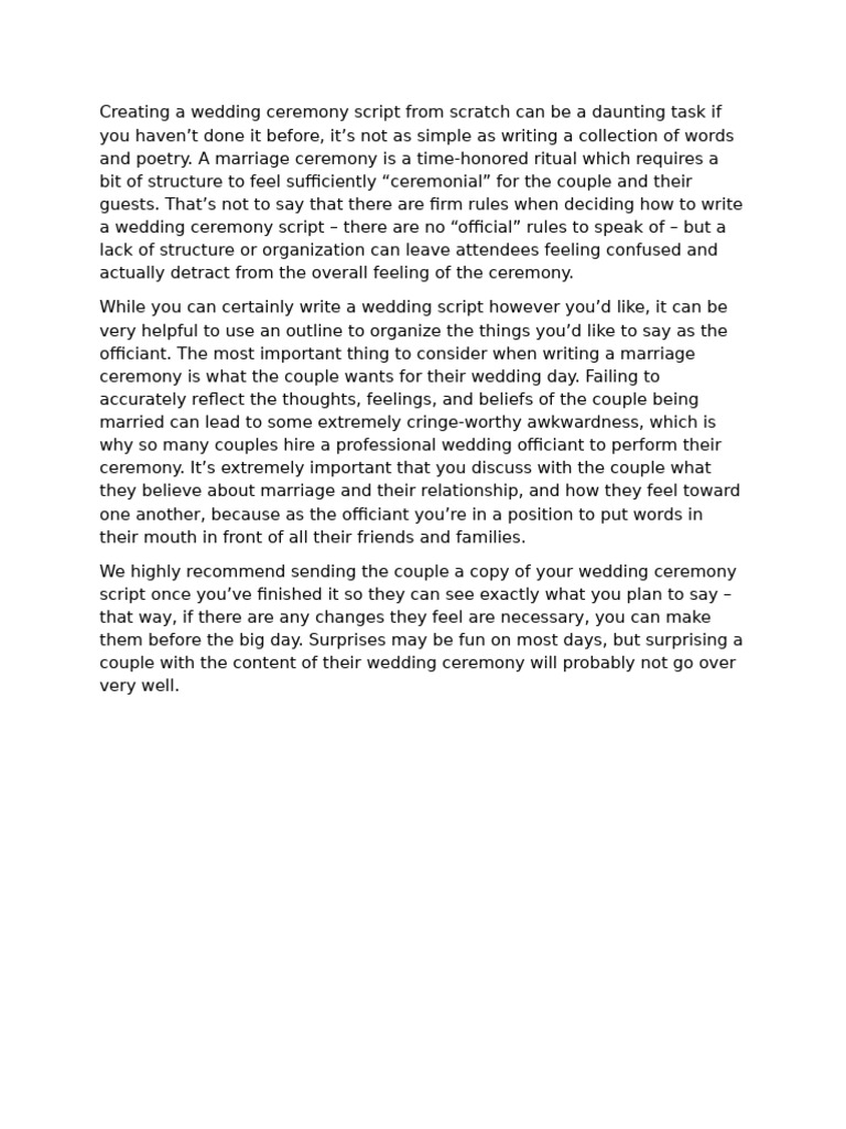 Wedding Ceremony | PDF