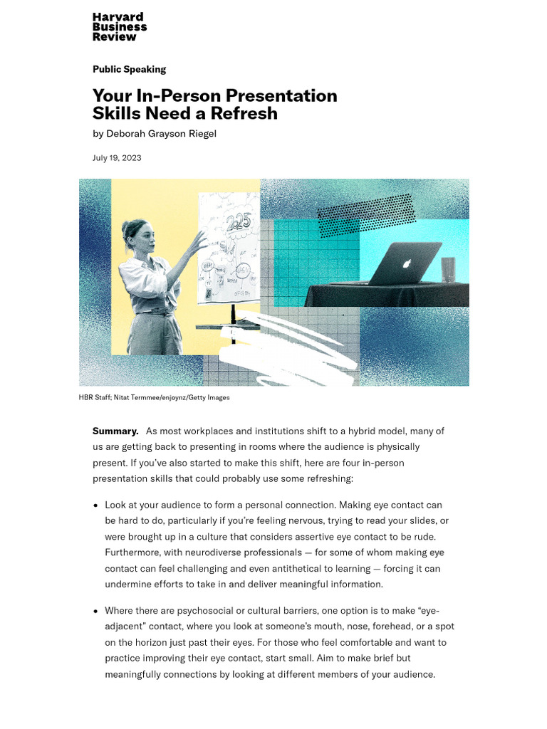 Refresh In-Person Presentation Skills | PDF | Communication | Body Language