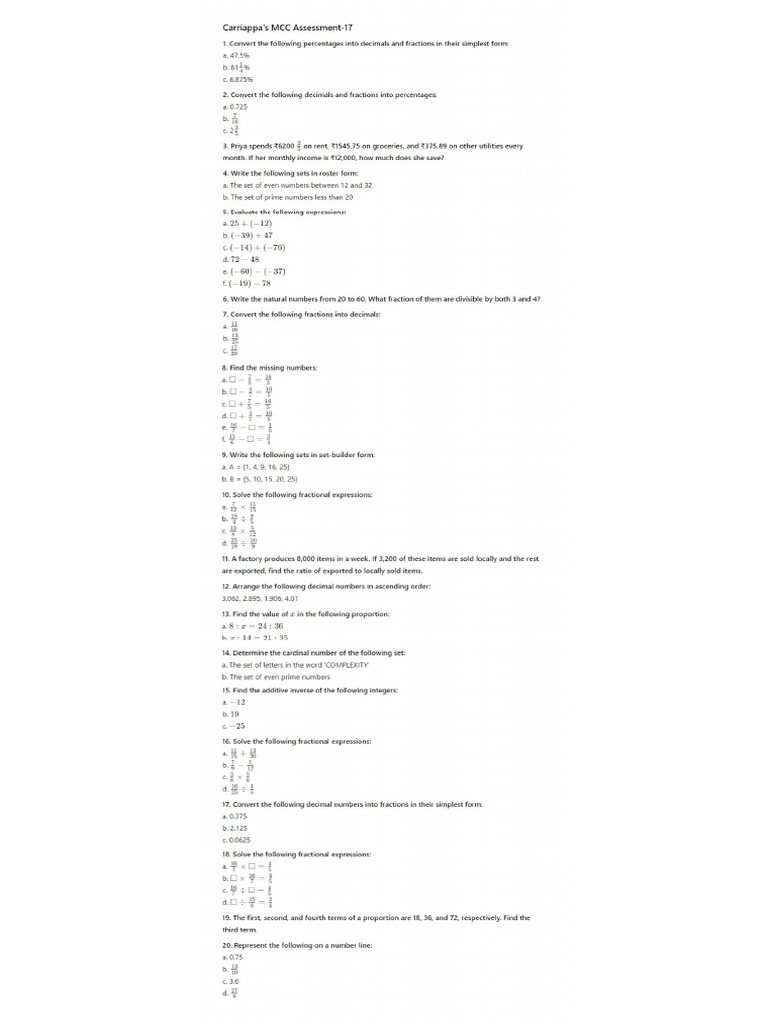Grade 6 Mock Test Pdf