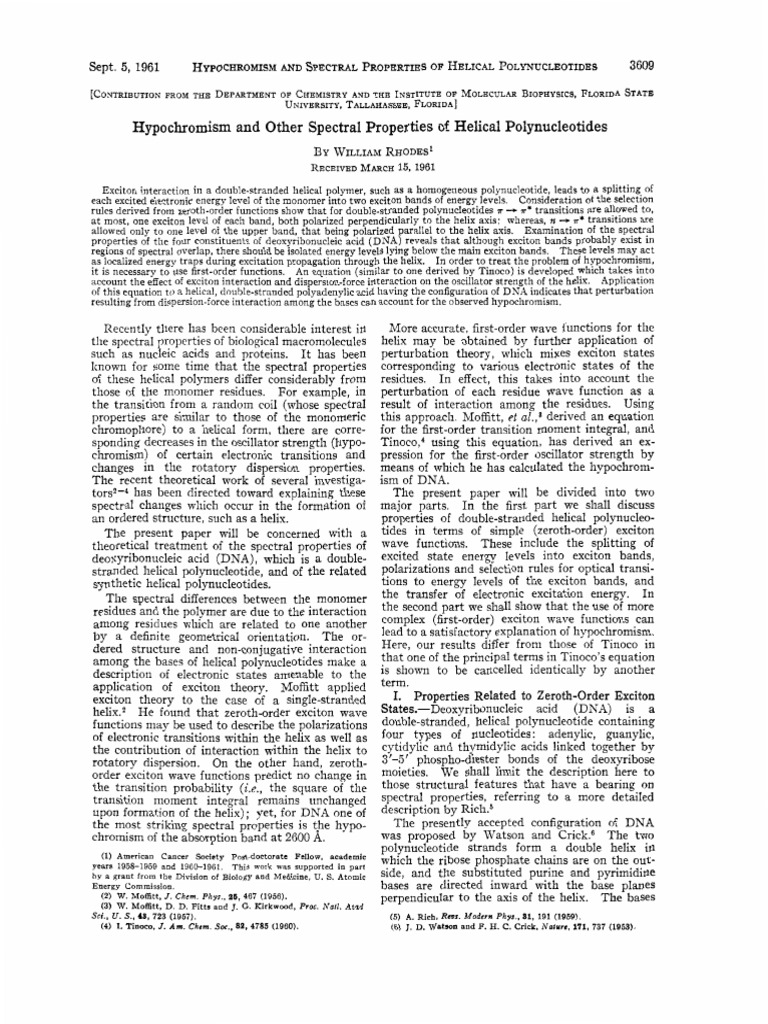 Rhodes 1961 | PDF | Dna | Helix