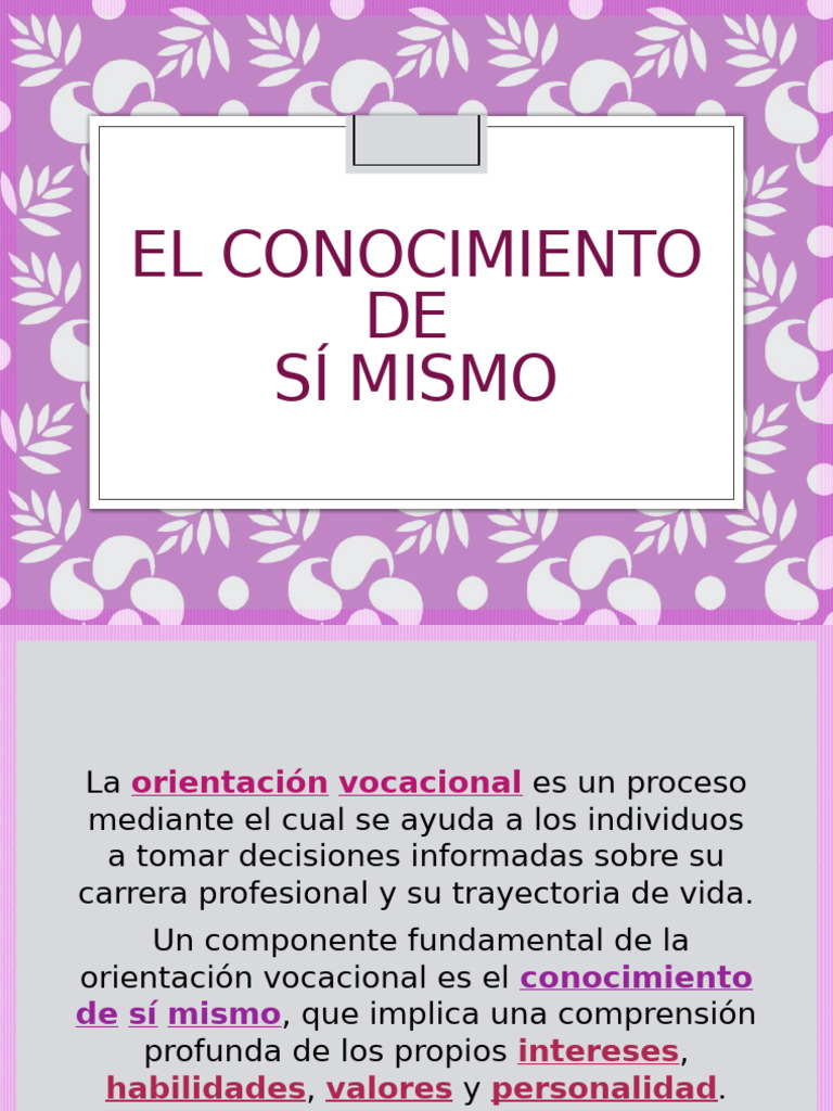 Teoricos Orientacion Vocacional | PDF | Conocimiento | Autoconcepto