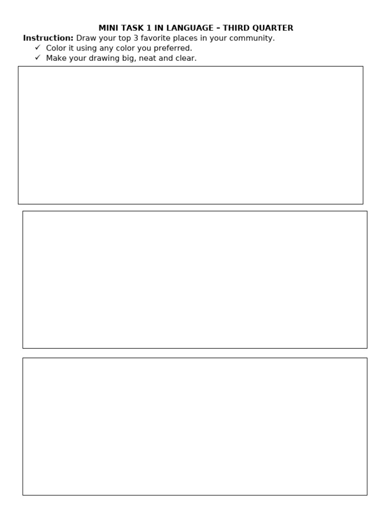 Community Favorite Places Drawing Task | PDF