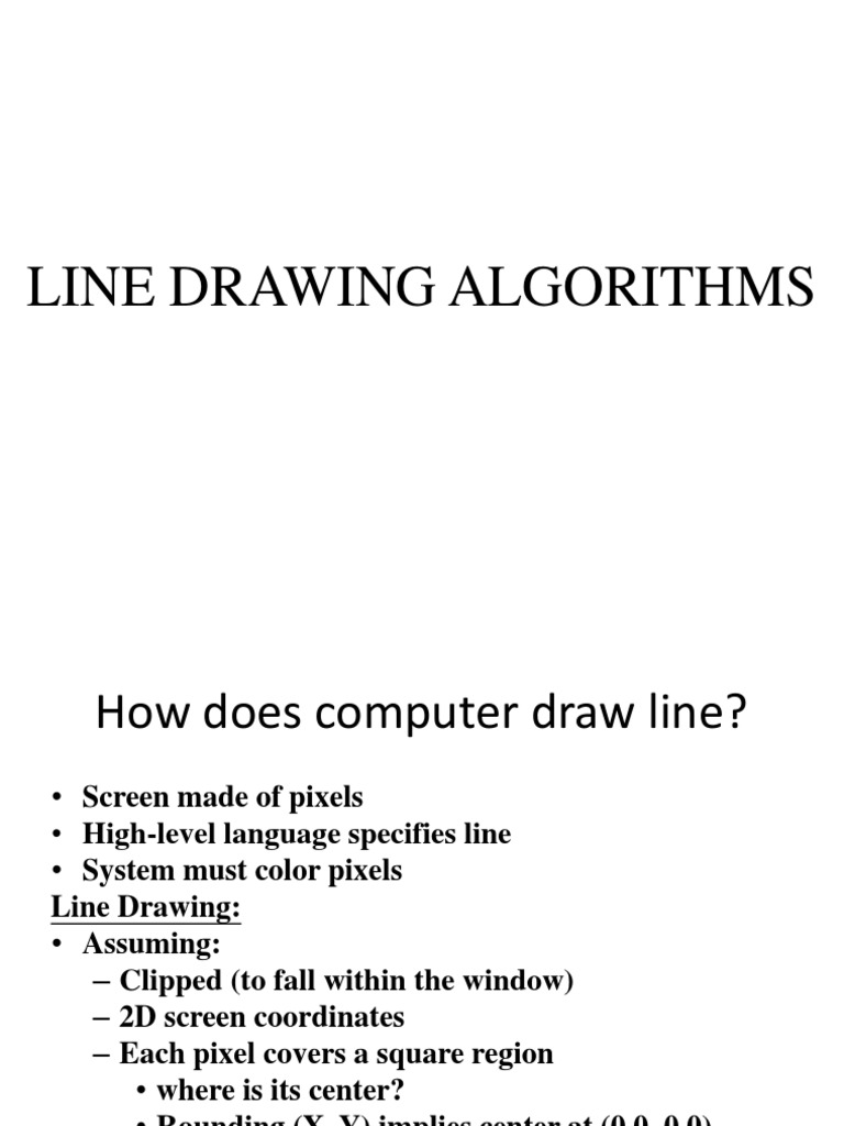 Line Drawing Algorithms | PDF | Computer Graphics | Areas Of Computer ...