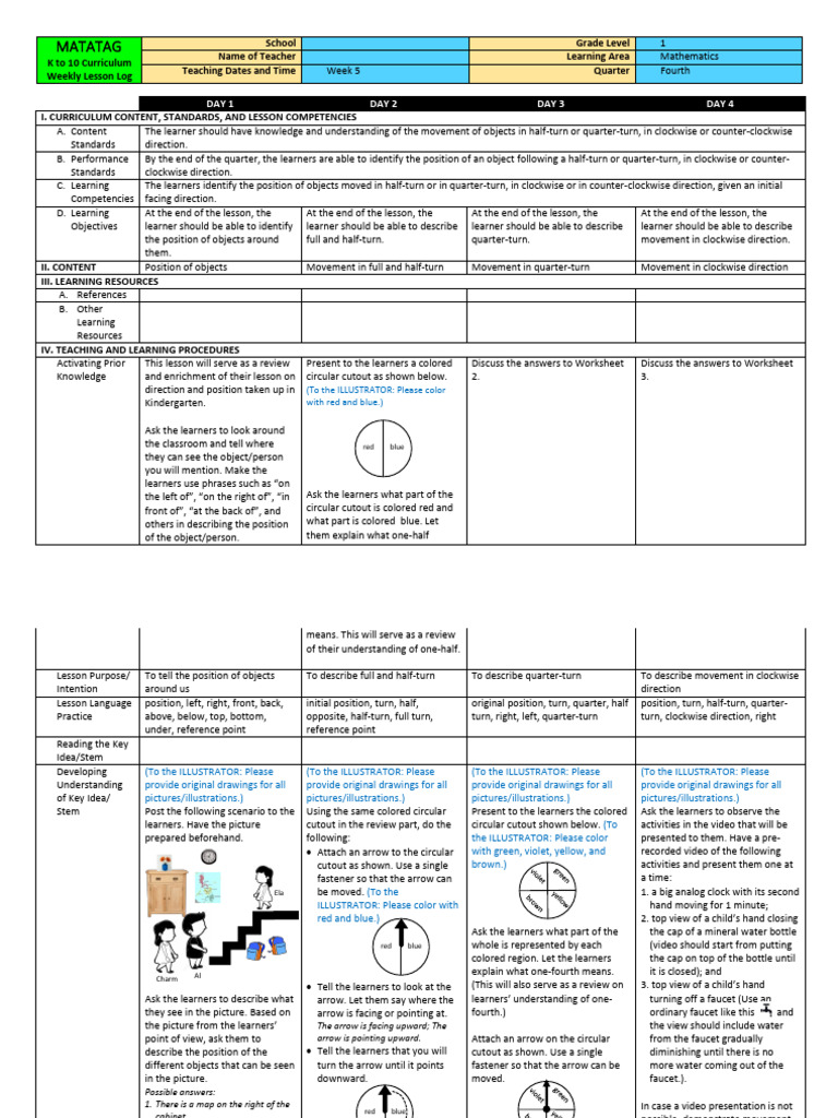 Grade 1 Math Lesson Plan | PDF | Learning | Curriculum