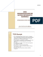 TCO: Example: Osia Organizzazione Dei Sistemi Informativi Aziendali