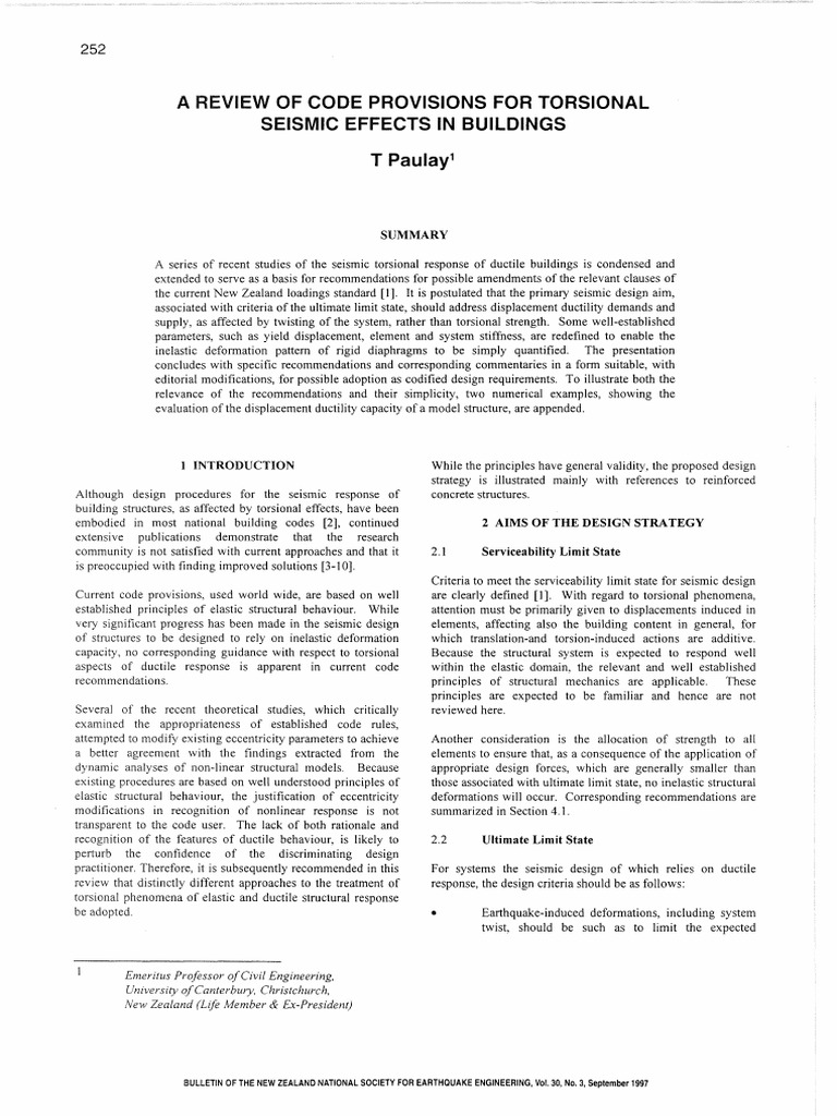 A review of code provisions for torsional seismic effects in buildings