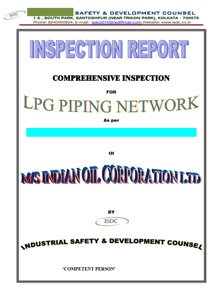 LPG Pipeline Inspection Report for IOCL | PDF | Pipe (Fluid Conveyance ...