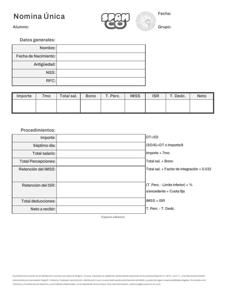 Cálculo de Nómina y Deducciones IMSS-ISR | PDF | Business