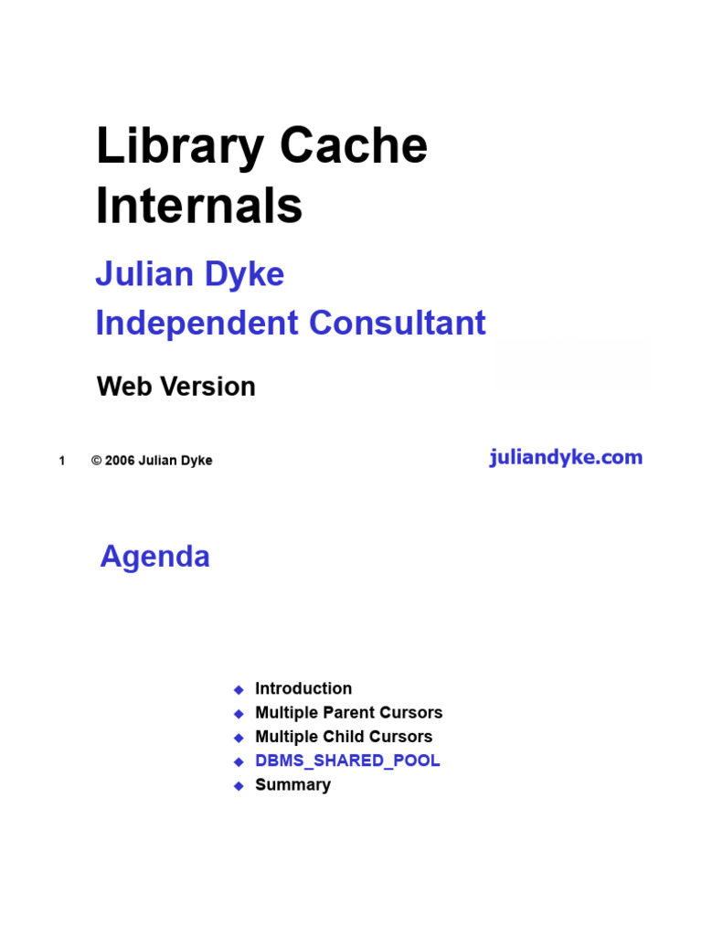Oracle Library Cache Insights | PDF | Library (Computing) | Pl/Sql