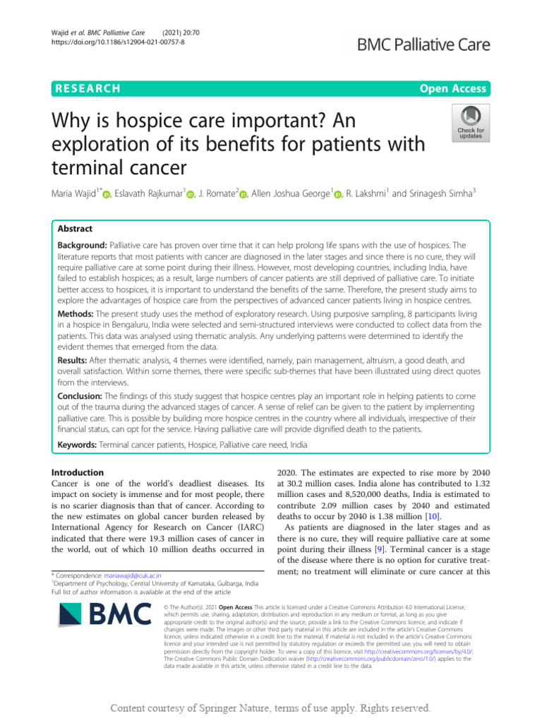 Why Is Hospice Care Important An Exploration of It | PDF | Palliative ...