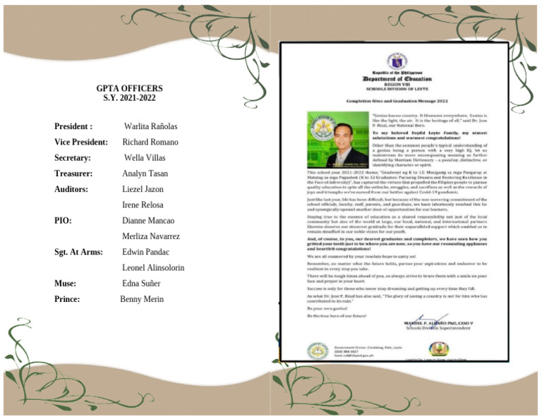 GPTA Officers for S.Y. 2021-2022 | PDF