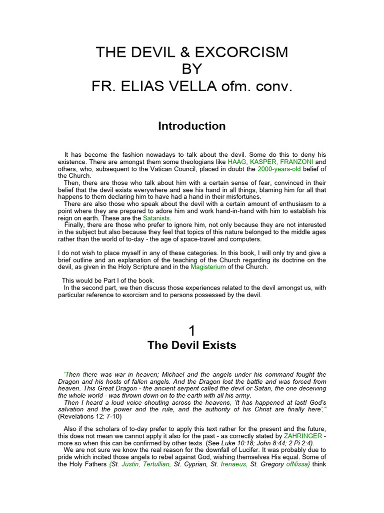 The Devil and Exorcism | PDF | Jesus | Satan