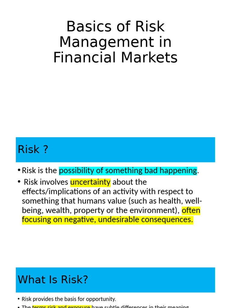 Understanding Financial Risk Management | PDF | Financial Risk | Risk