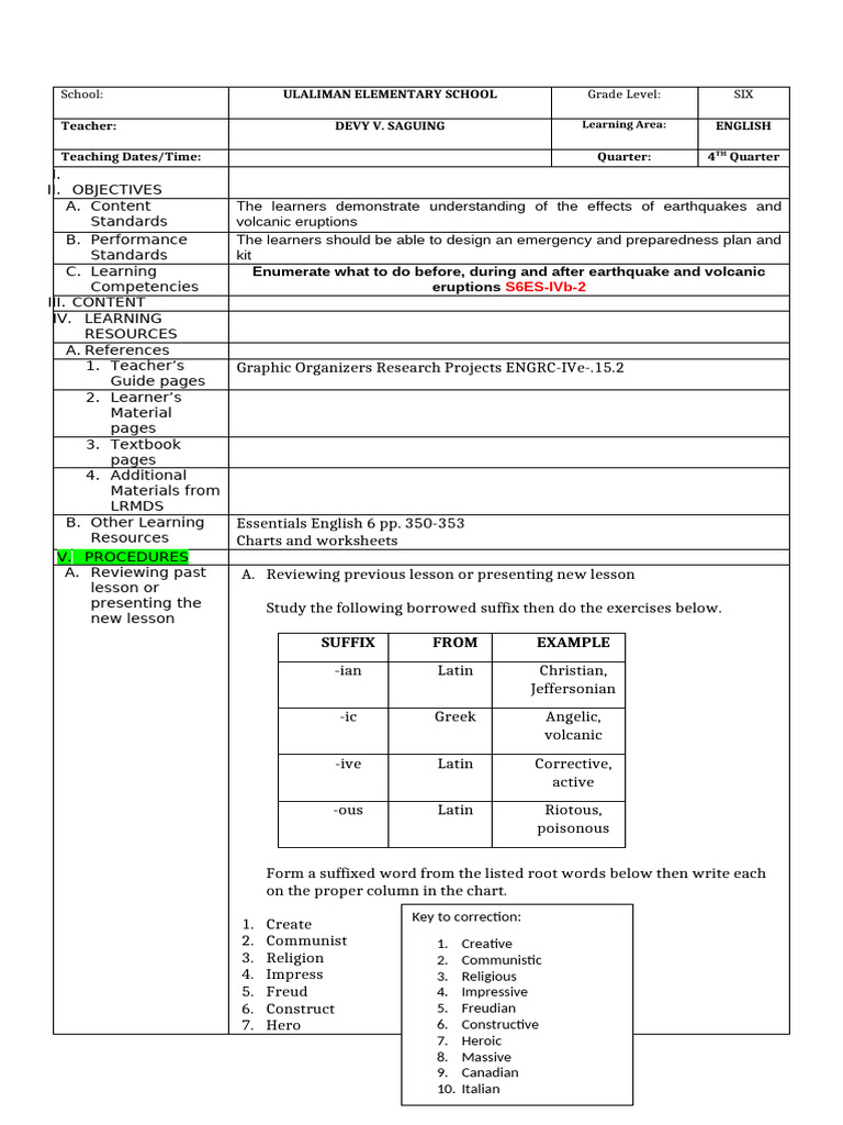 Science - 6-COT | PDF | Teachers
