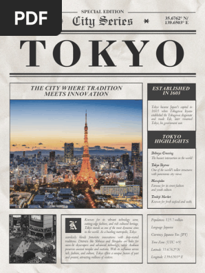 Black and White Vintage Newspaper Tokyo Travel Poster.pdf