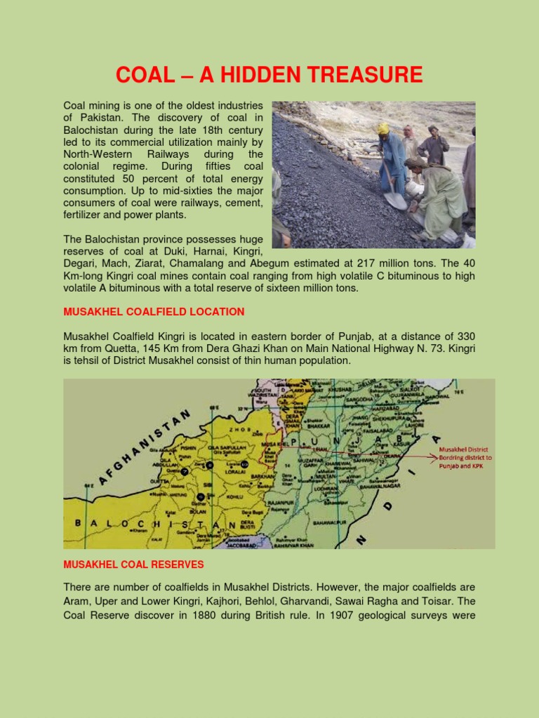 Pakistan Coal Reserves Kingri Balochistan Coal Coal Mining