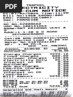TSSPDCL Bill Sample Format 1 | PDF