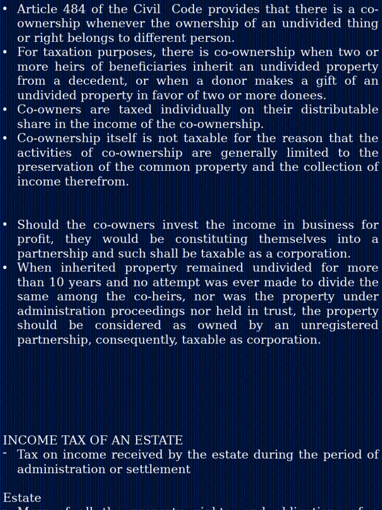 Co-Ownership and Estate Taxation Guide | PDF | Tax Deduction ...