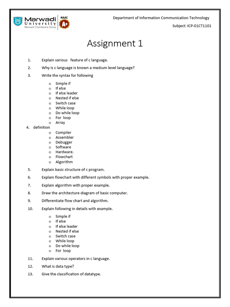 C Language Features and Basics | PDF