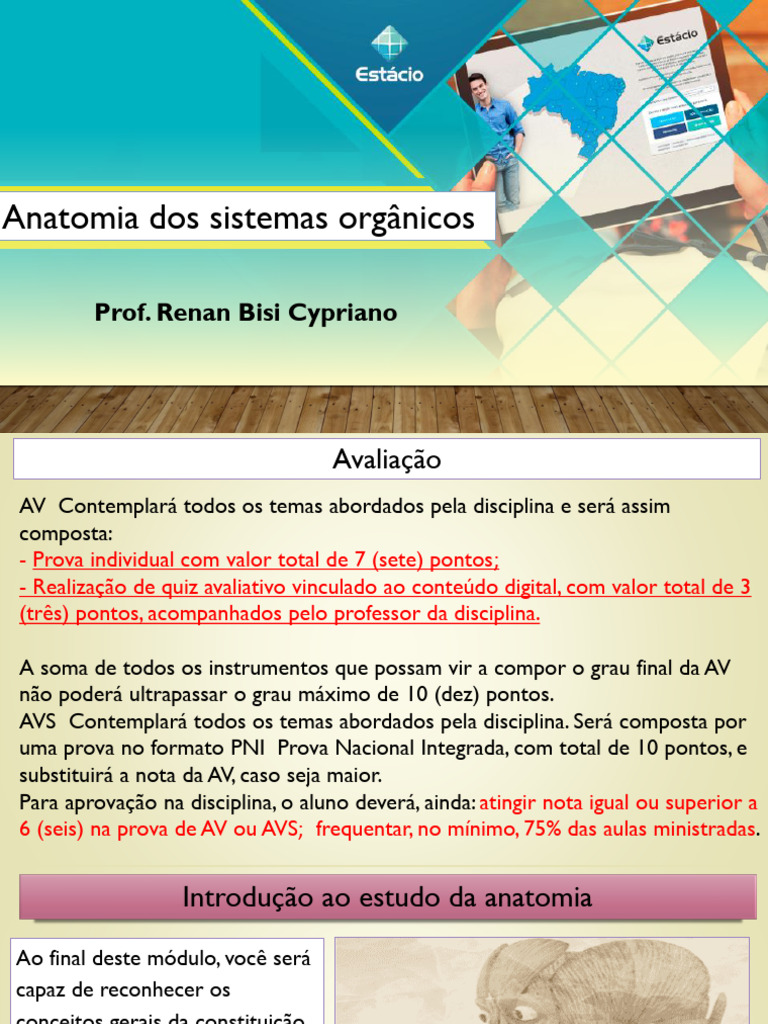Anatomia dos Sistemas Orgânicos: Avaliação e Conceitos | PDF | Coração ...