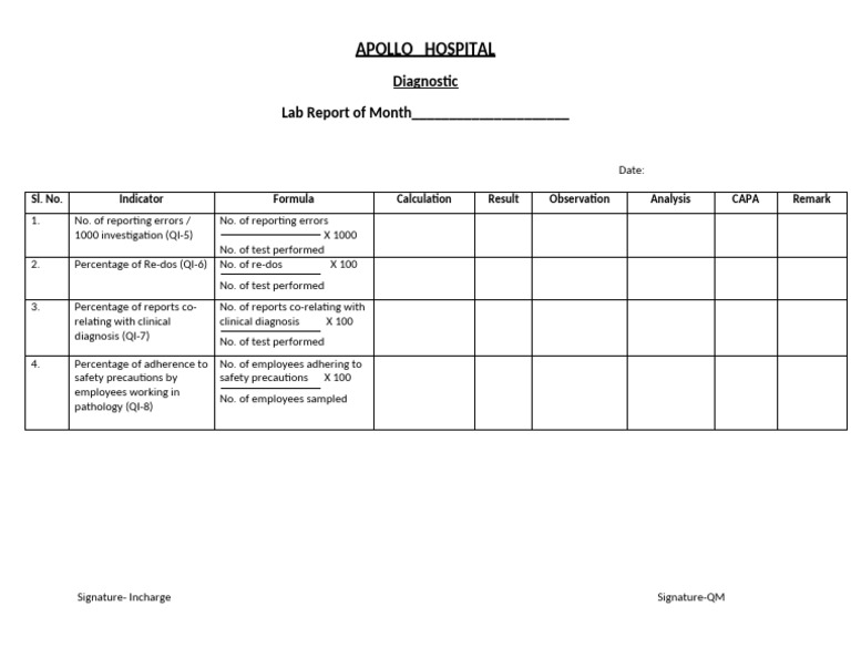 Apollo Hospital Diagnostic Lab Report | PDF